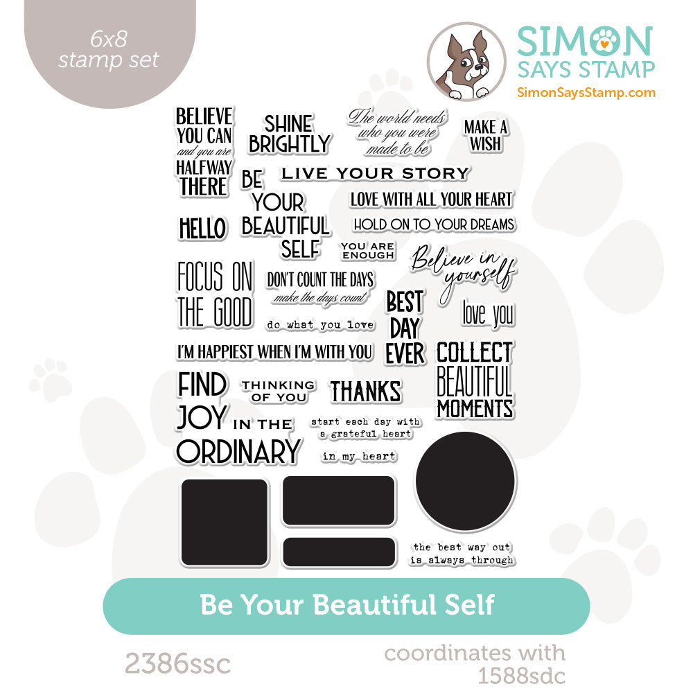 Simon Says Clear Stamps Be Your Beautiful Self 2386ssc