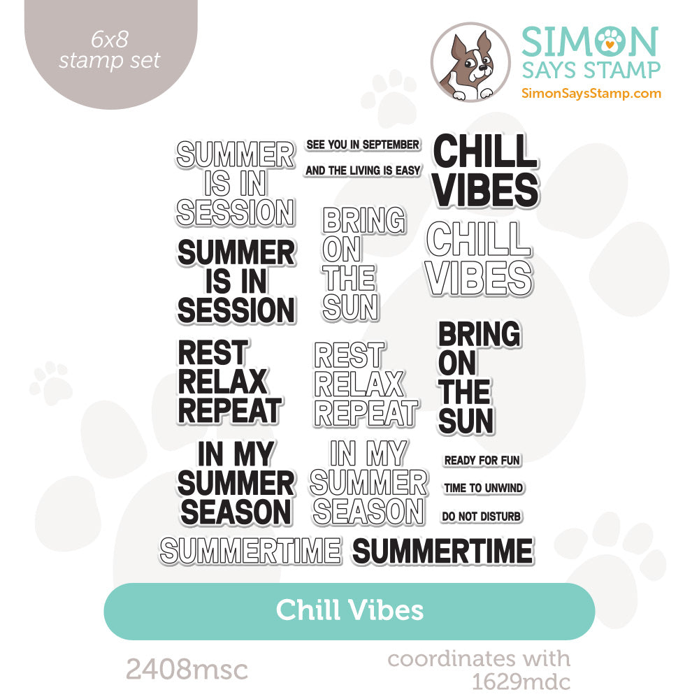 Simon Says Clear Stamps Chill Vibes 2408msc Shine On