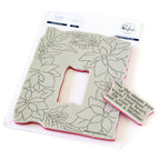 Pinkfresh Studio Poinsettia Frame Cling Stamps 253624 Popped Out