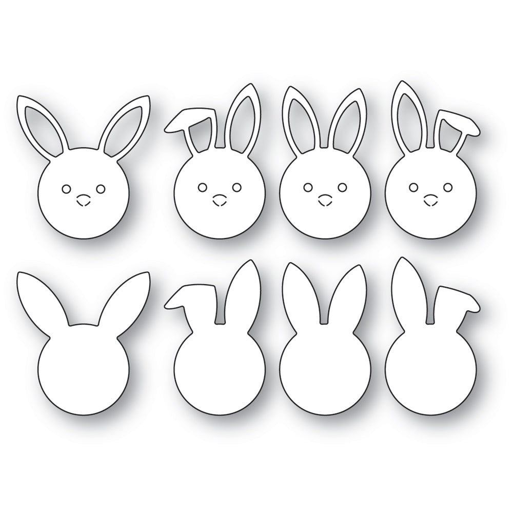 Poppy Stamps Bunny Faces Dies 2564 pieces