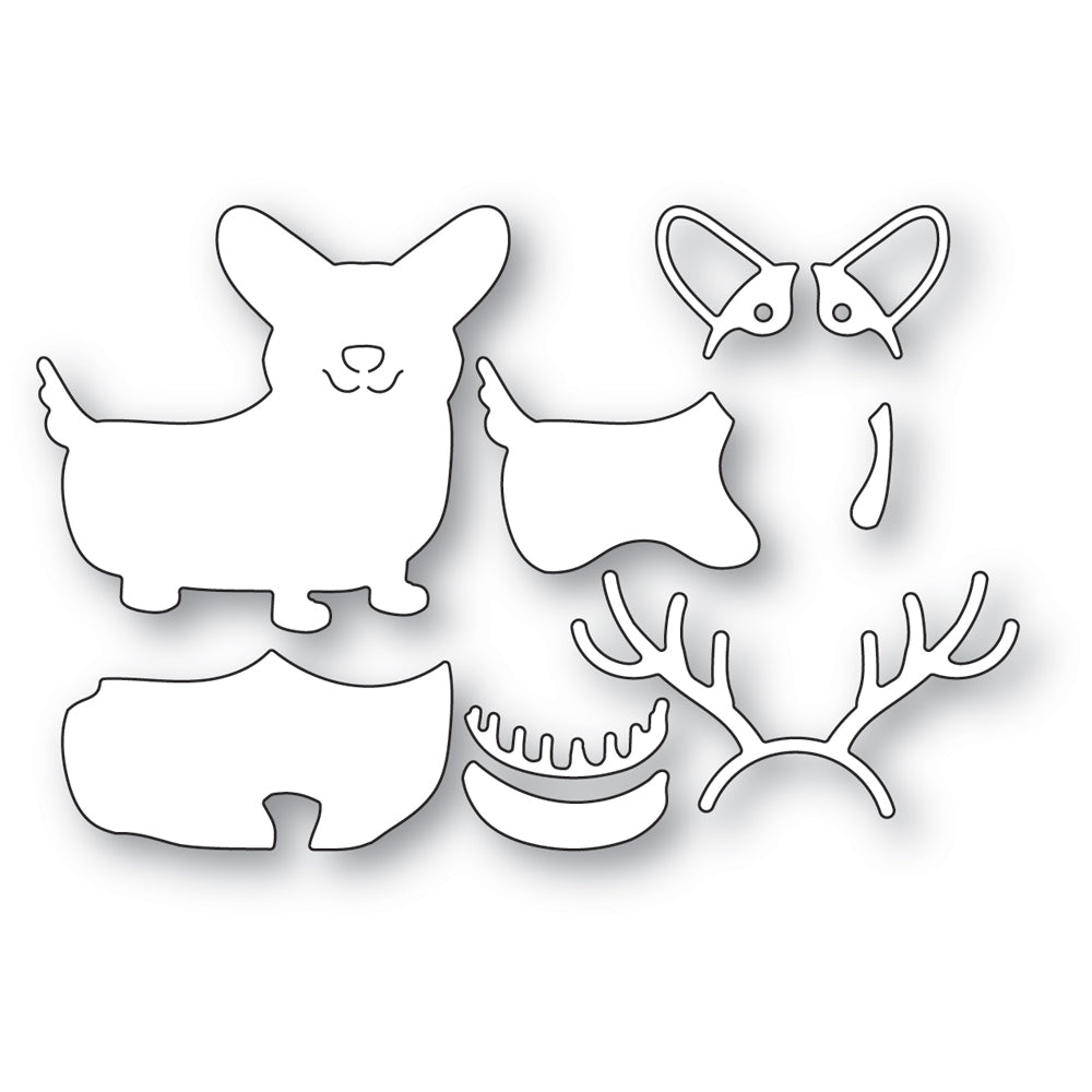 Poppy Stamps Holiday Corgi Dies 2572 pieces