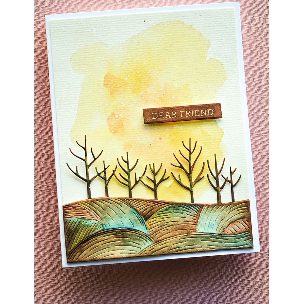 Poppy Stamps Whittle Field and Trees Dies 2577 dear friend