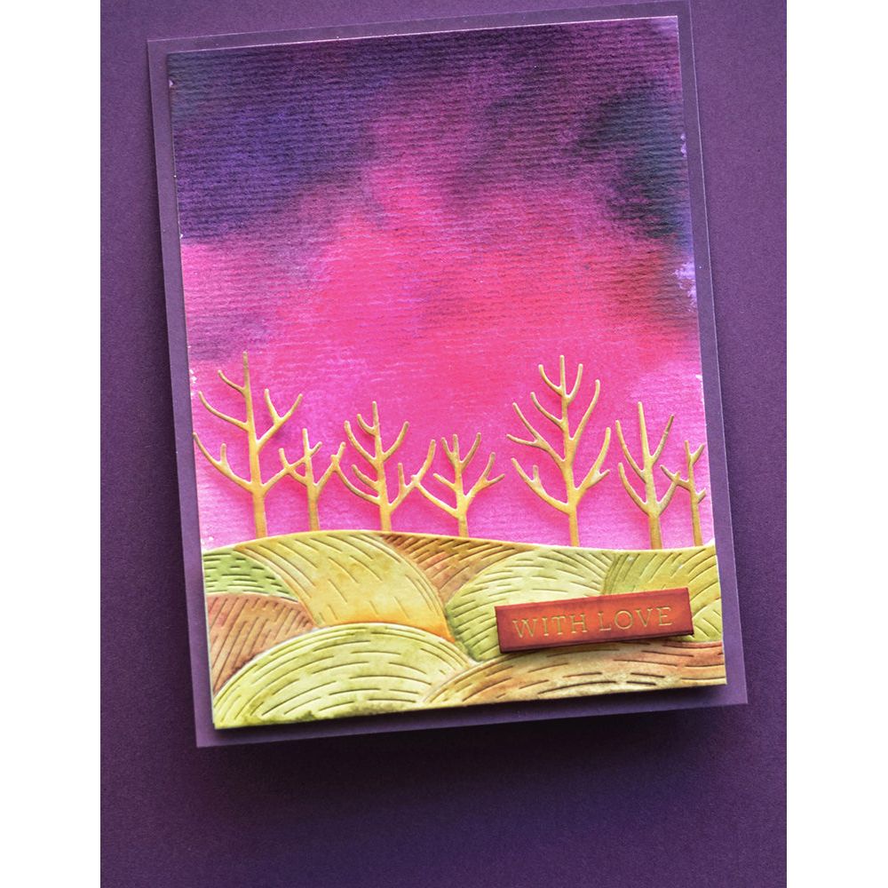 Poppy Stamps Whittle Field and Trees Dies 2577 with love