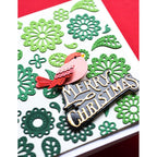 Poppy Stamps Nordic Bird Dies 2571 merry christmas