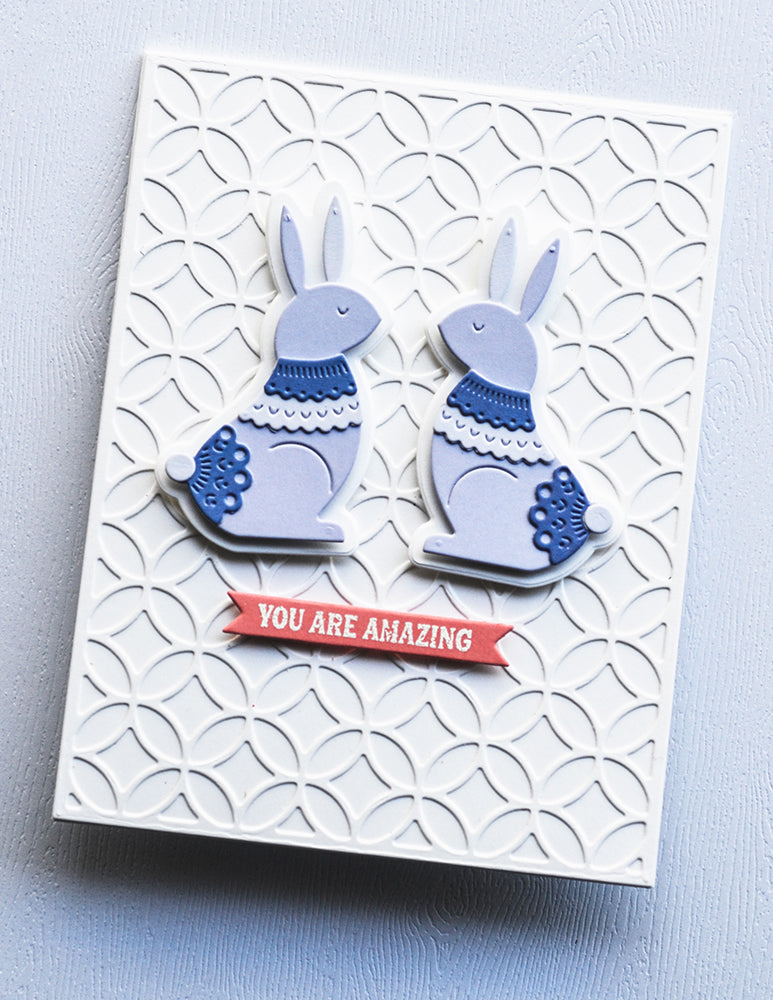 Poppy Stamps Nordic Bunnies Dies 2584 you are amazing