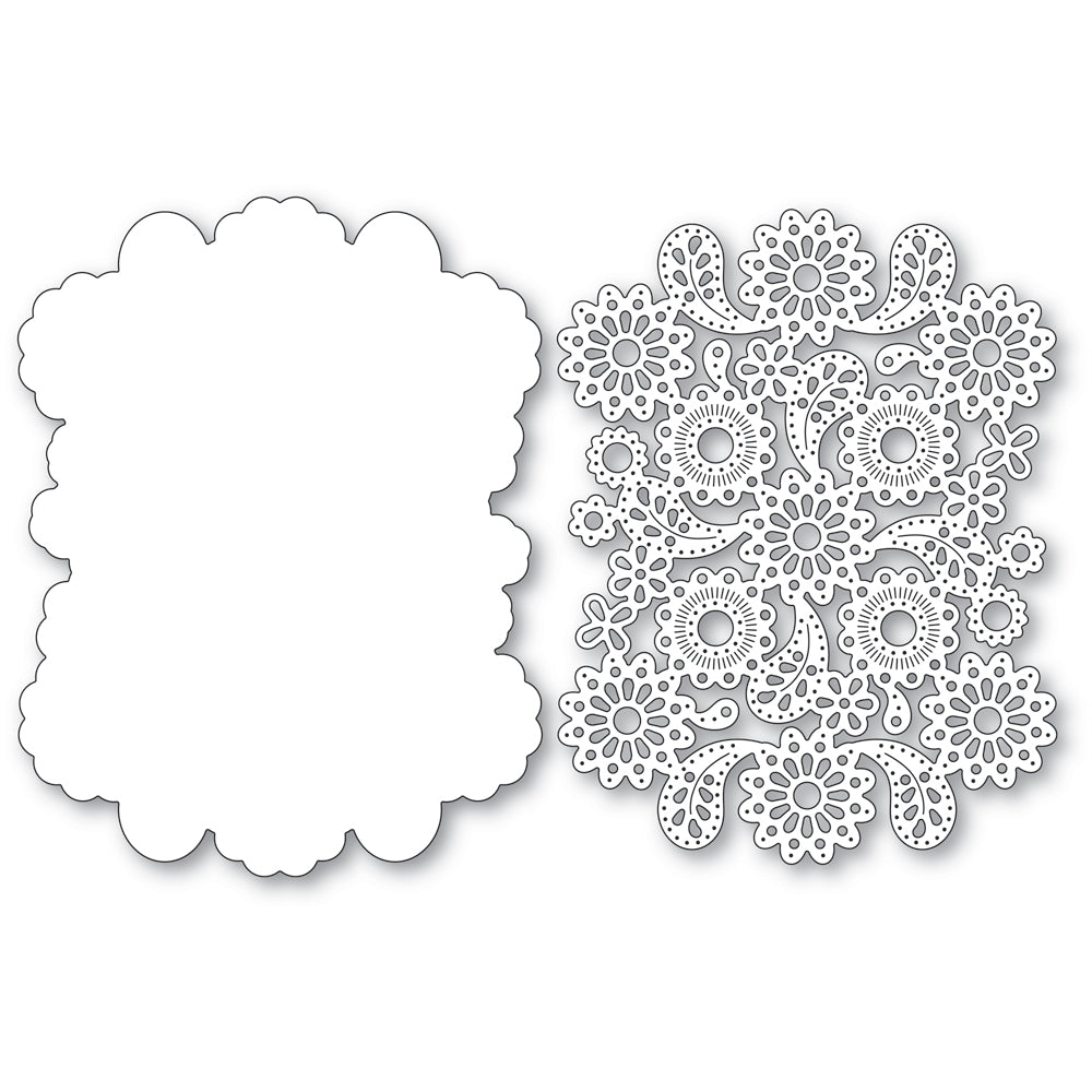 Poppy Stamps Nordic Flourish Background Dies 2588 pieces