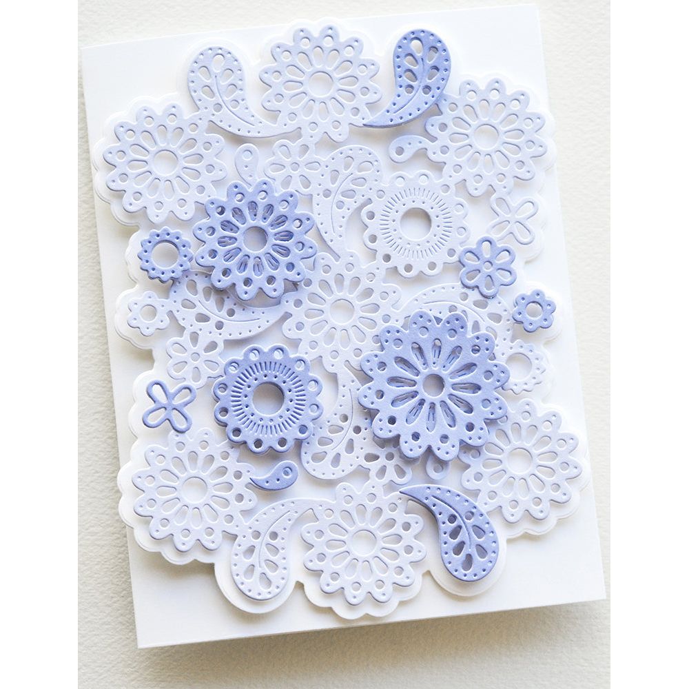 Poppy Stamps Nordic Flourish Background Dies 2588 snowflakes