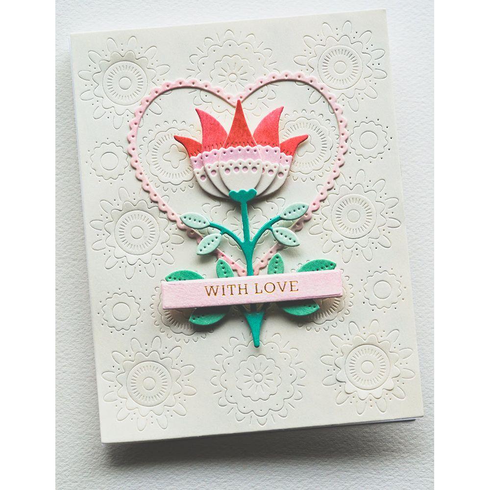 Poppy Stamps Nordic Crown Flower Dies 2610 with love