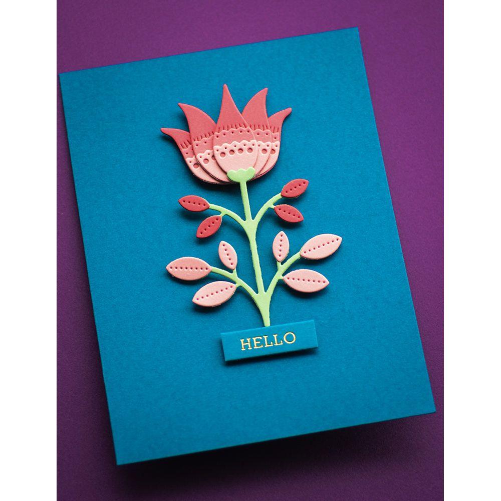Poppy Stamps Nordic Crown Flower Dies 2610 hello