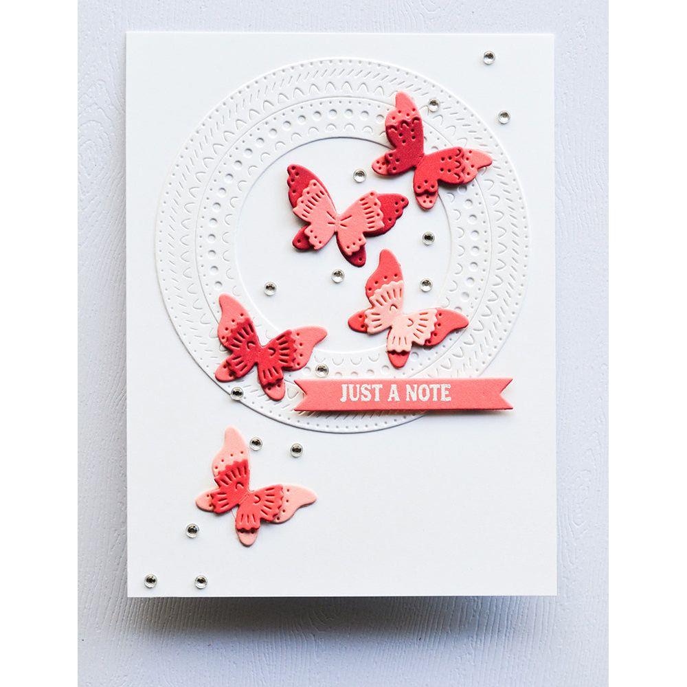 Poppy Stamps Nordic Pattern Rings Dies 2613 just a note