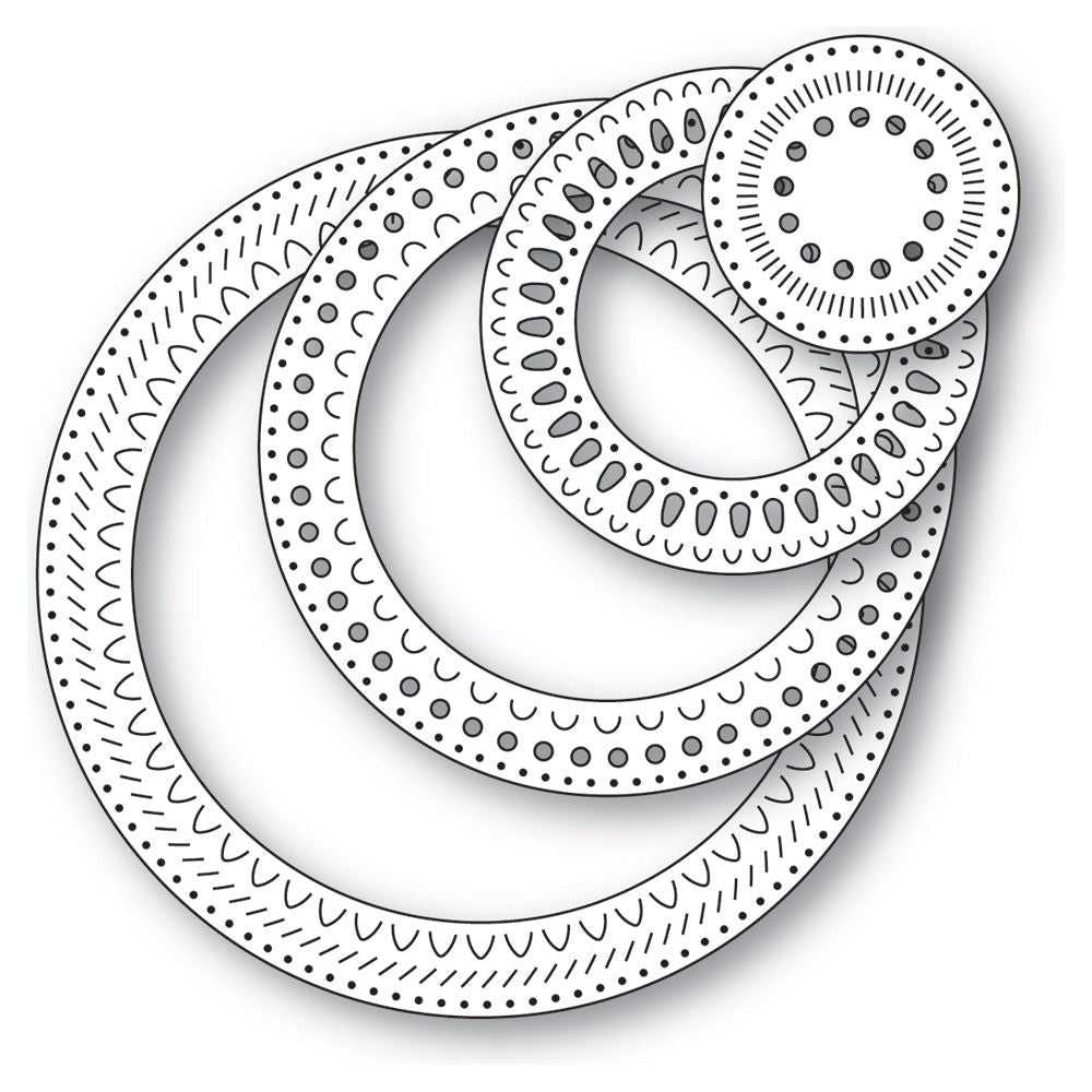Poppy Stamps Nordic Pattern Rings Dies 2613 pieces