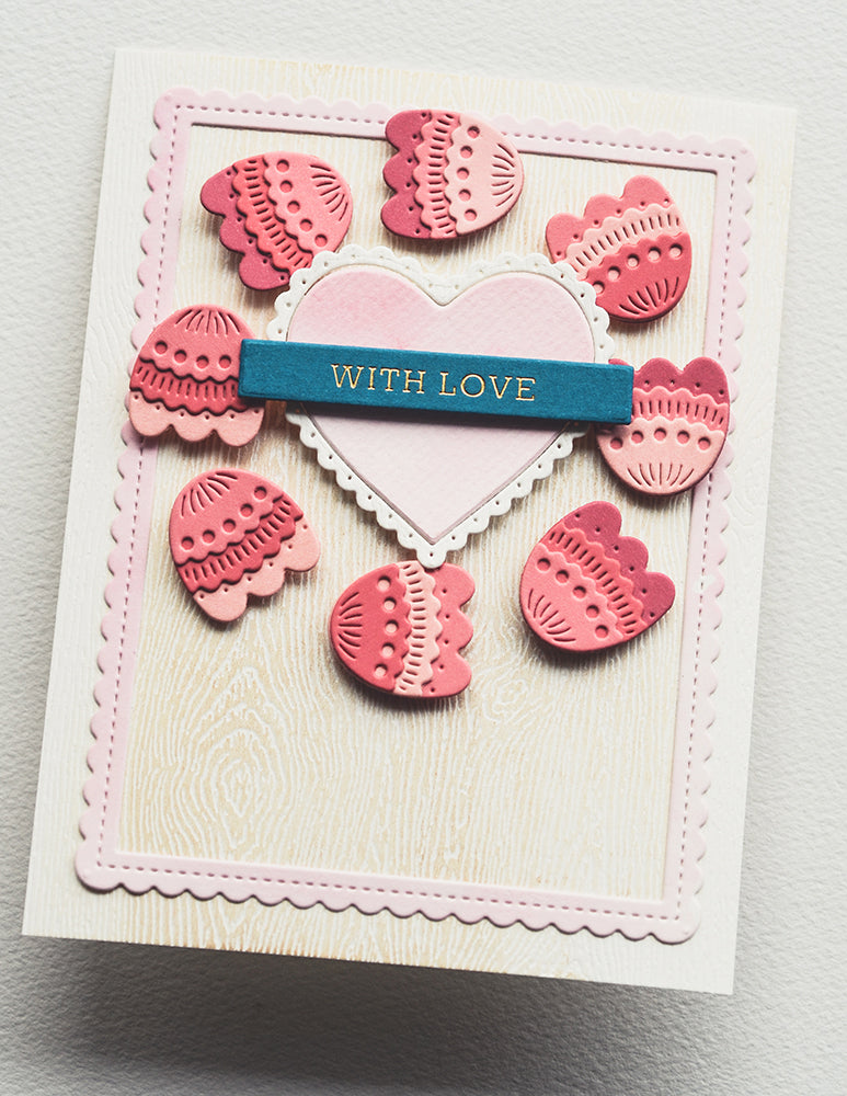Poppy Stamps Scallop Pinpoint Hearts Dies 2616 love