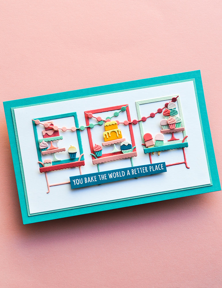 Poppy Stamps Corner Shoppe Birthday Treats Dies 2618 you make the world a better place