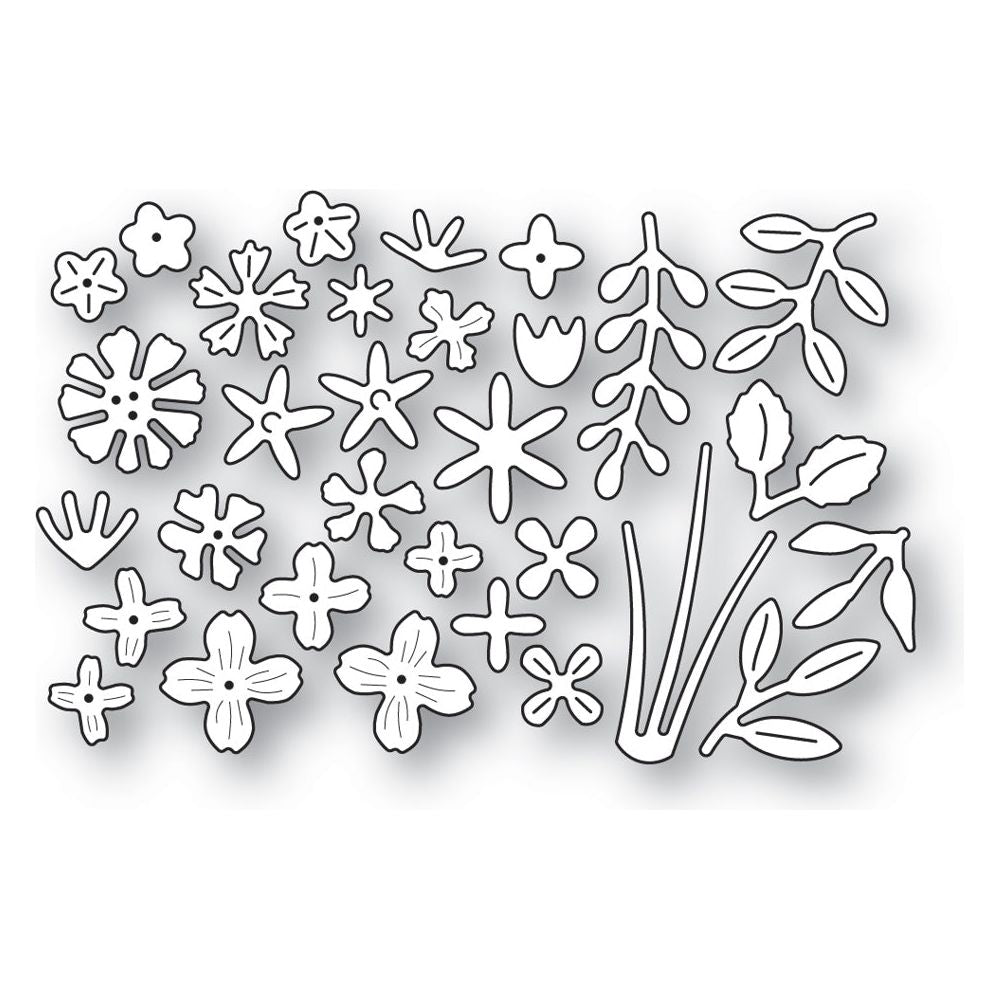 Poppy Stamps Flower and Leaf Sprinkles Dies 2622