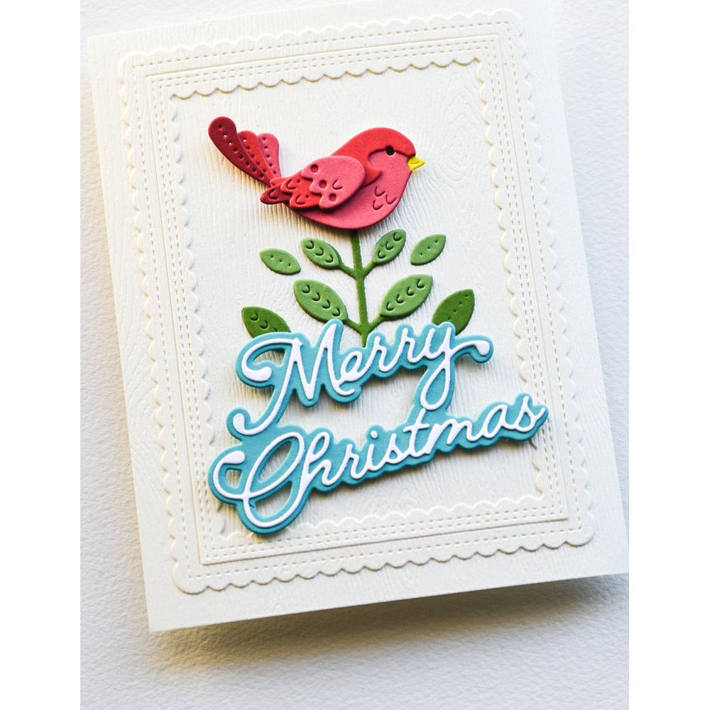 Poppy Stamps Nordic Plumed Bird Dies 2632 christmas