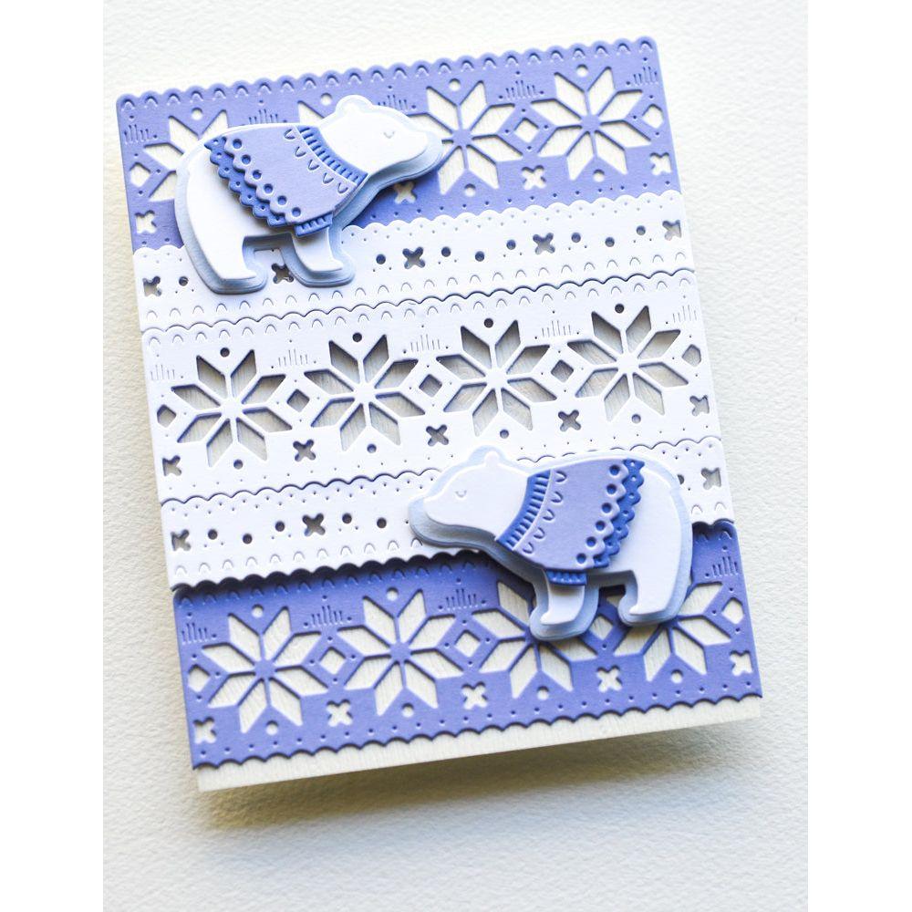 Poppy Stamps Nordic Wintertide Border Set Dies 2633 bears