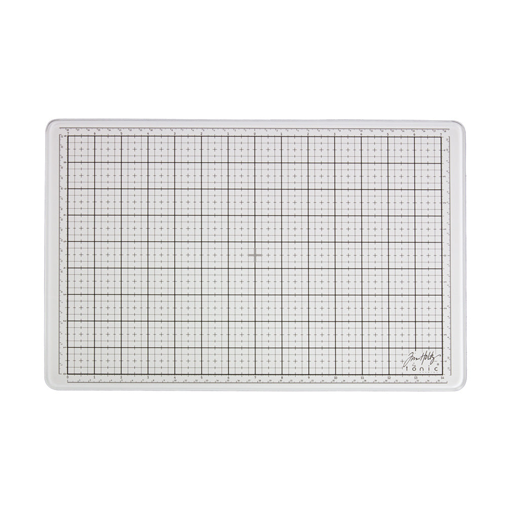 Tim Holtz Tonic Travel Glass Studio Mat 2634e White Mat on White Background