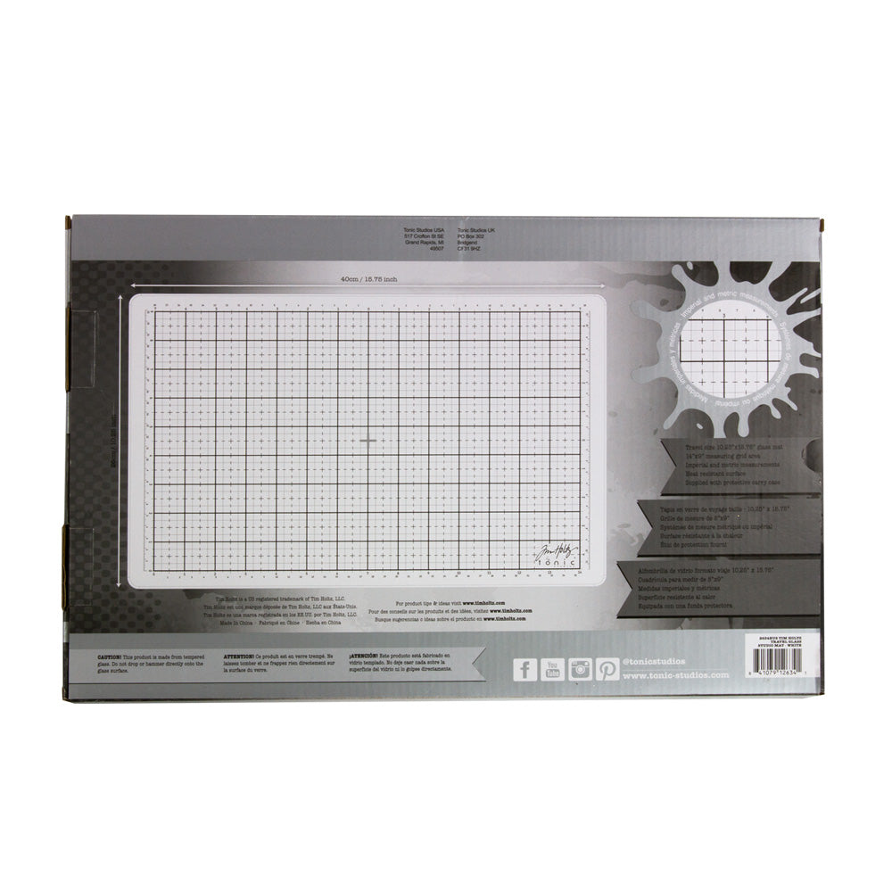 Tim Holtz Tonic Travel Glass Studio Mat 2634e Back Of Box