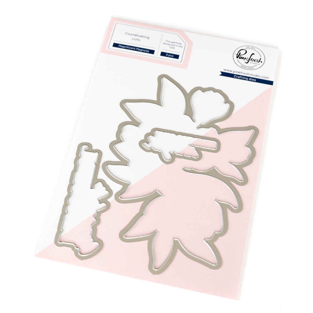 Pinkfresh Studio Magnificent Magnolia Stamps Dies Stencils And Press Plates Bundle
