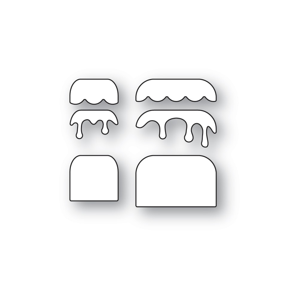 Poppy Stamps Frosted Cake Duo Dies 2673 line art