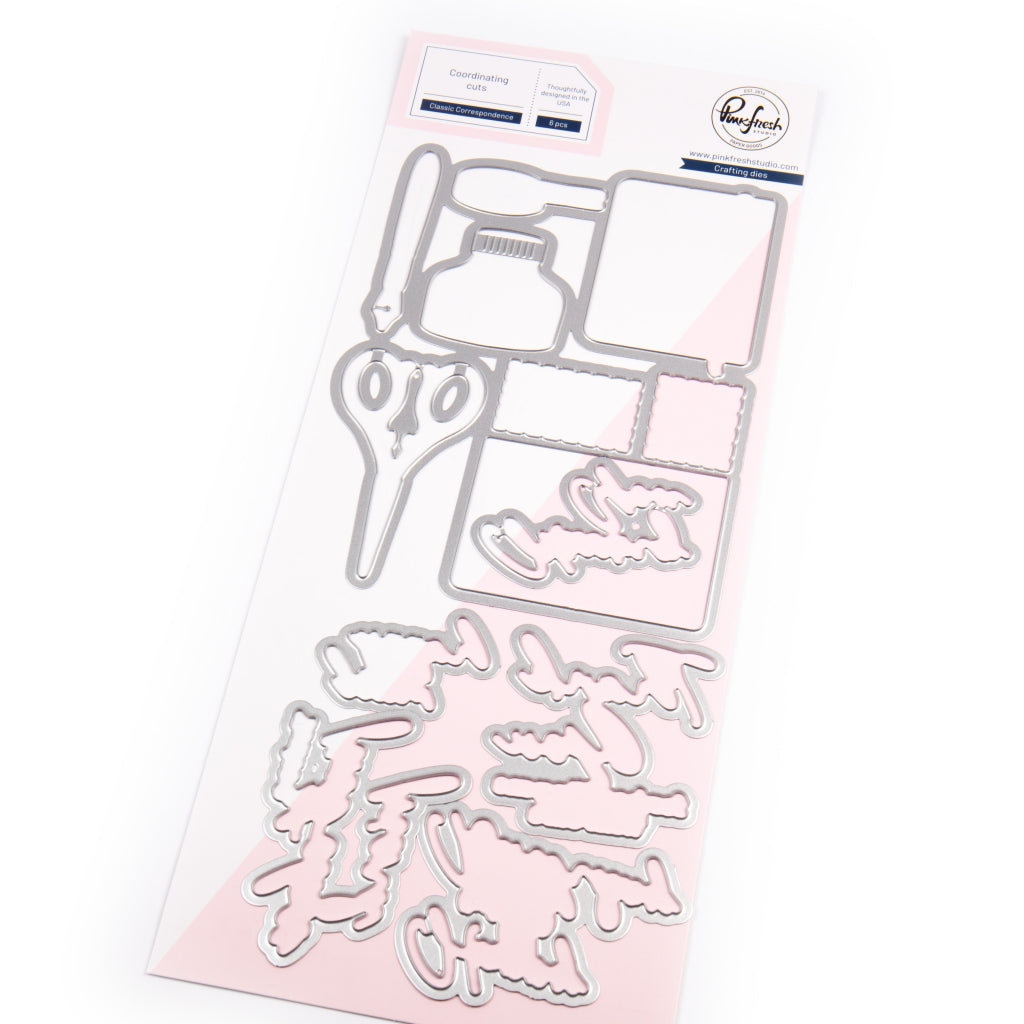 Pinkfresh Studio Classic Correspondence Stamps Dies Stencils And Press Plates Bundle*