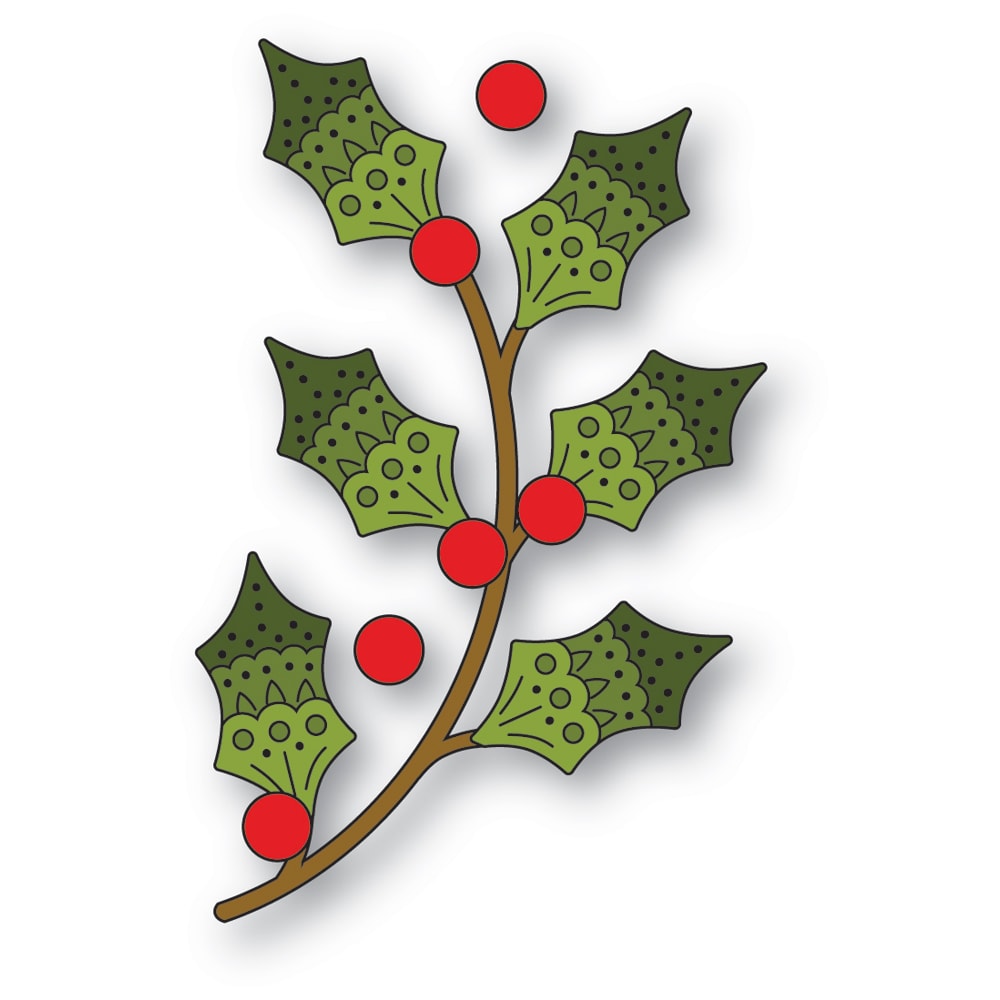 Poppy Stamps Nordic Holly Sprig Dies 2749