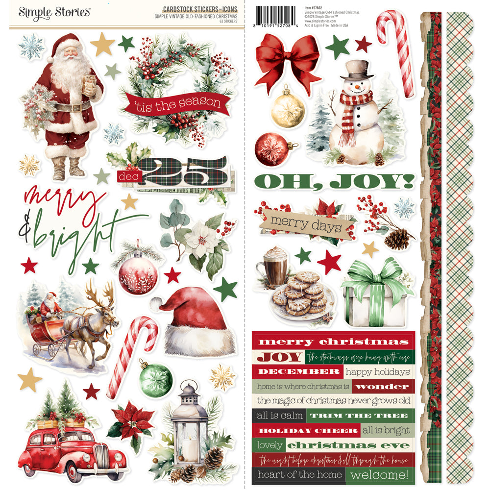 Simple Stories Vintage Old-Fashioned Christmas 12 x 12 Collector's Essentials Kit 27601