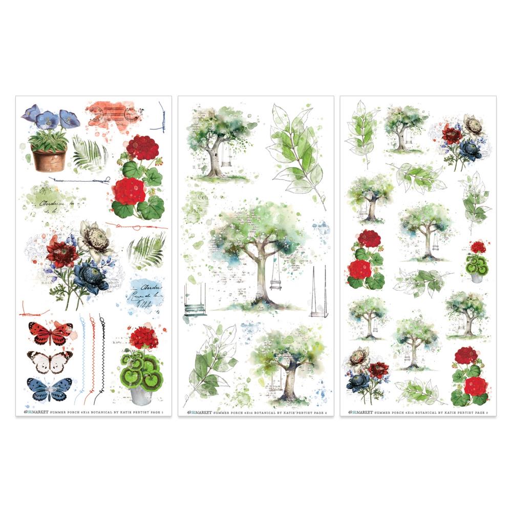 49 and Market Summer Porch Botanical Rub On Transfers sp-27761 product image