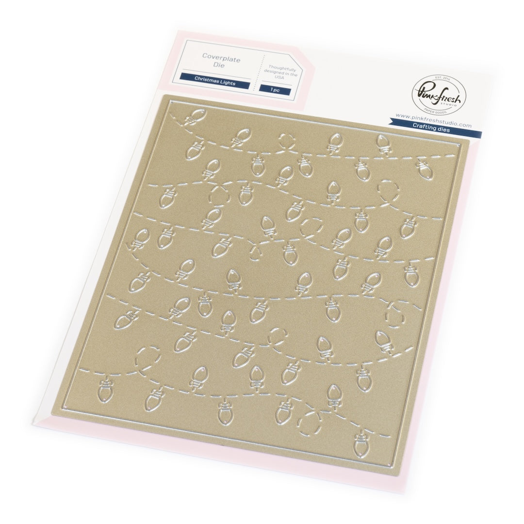 Pinkfresh Studio Christmas Lights Coverplate Die And Stencils Bundle