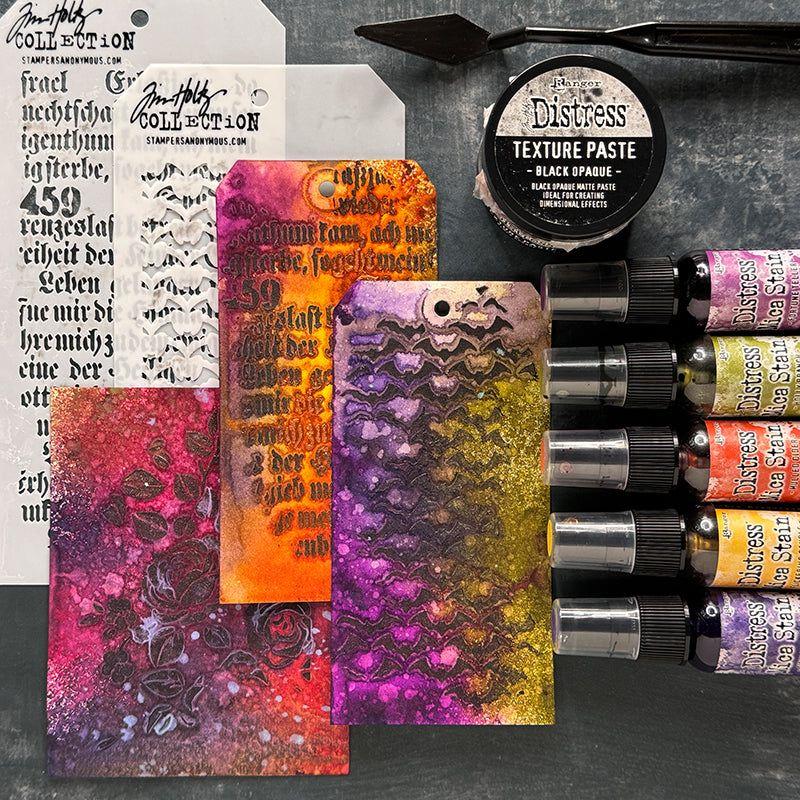 Tim Holtz Distress Halloween Texture Paste Black Opaque Ranger tshk84471 tags | color-code:ALT06