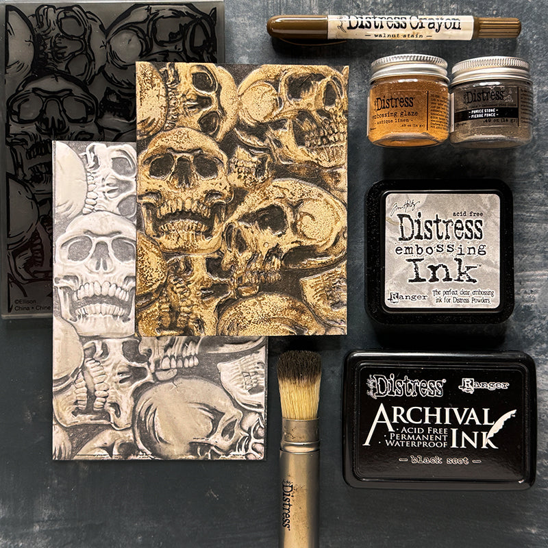 Tim Holtz Distress Archival Ink Pad BLACK SOOT Ranger skull | color-code:ALT8