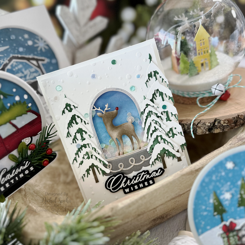 Simon Says Stamp Reliquary Snow Globe Wafer Dies sssd112912 All The Joy Christmas Card | color-code:ALT02