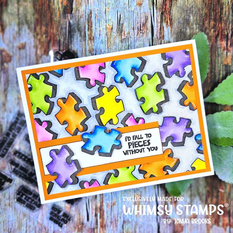 Whimsy Stamps Puzzle It Clear Stamps cwsd236a pieces