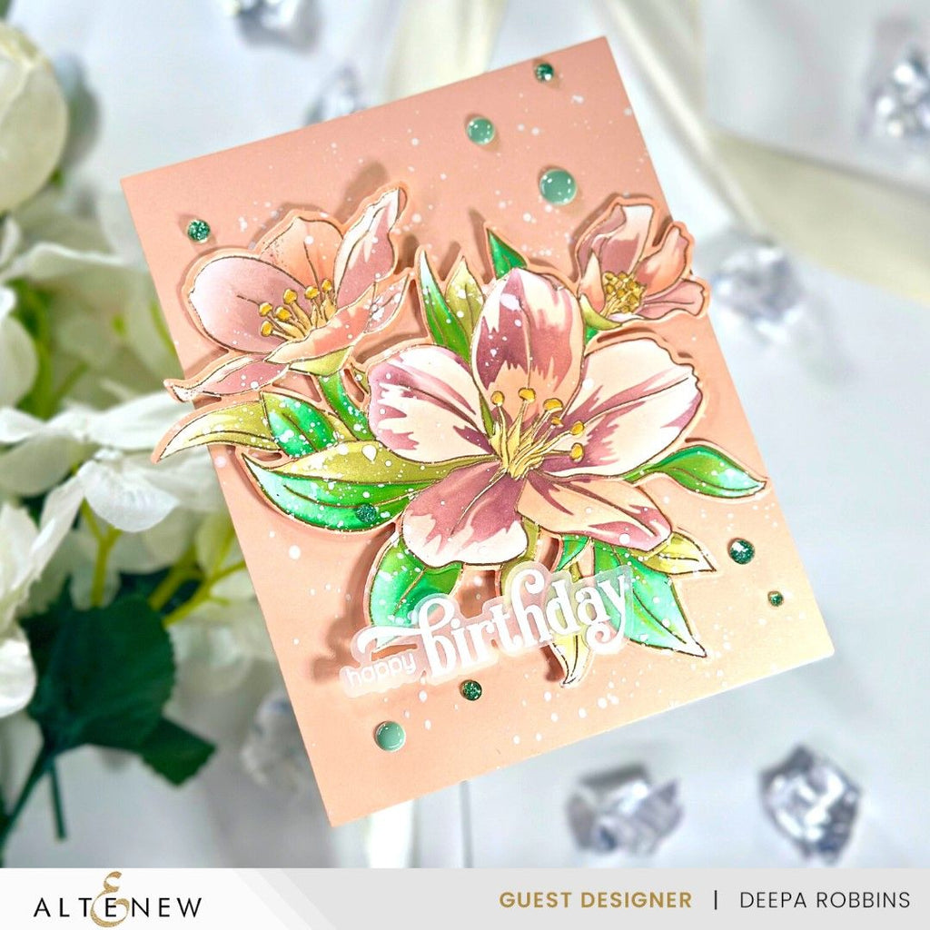 Altenew Frosted Foliage Enamel Dots alt8842 lillies