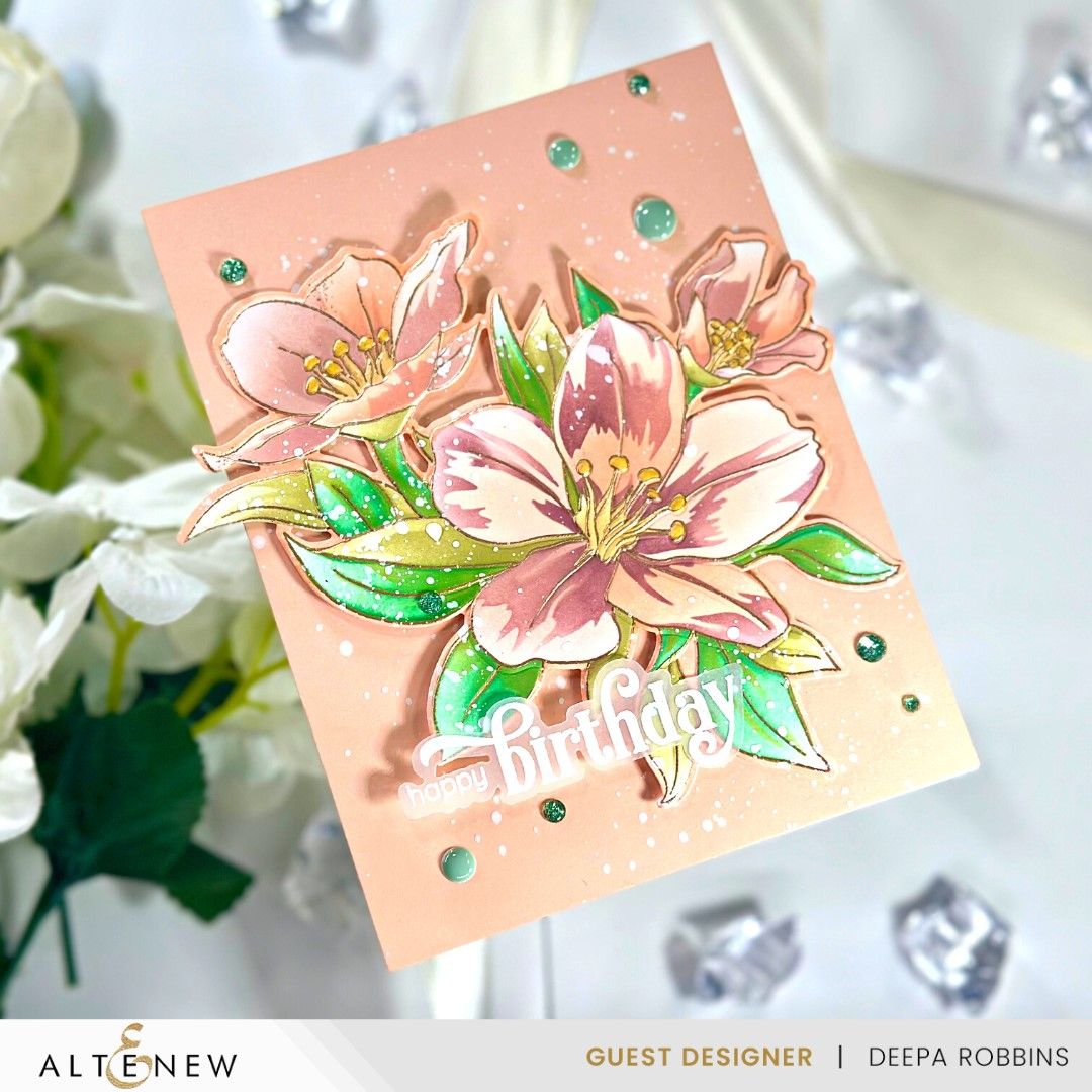 Altenew Frosted Foliage Enamel Dots alt8842 lillies