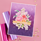 GLP-409 Spellbinders Hexi-Gem Blooms Glimmer Hot Foil Plate and Die Set Hello