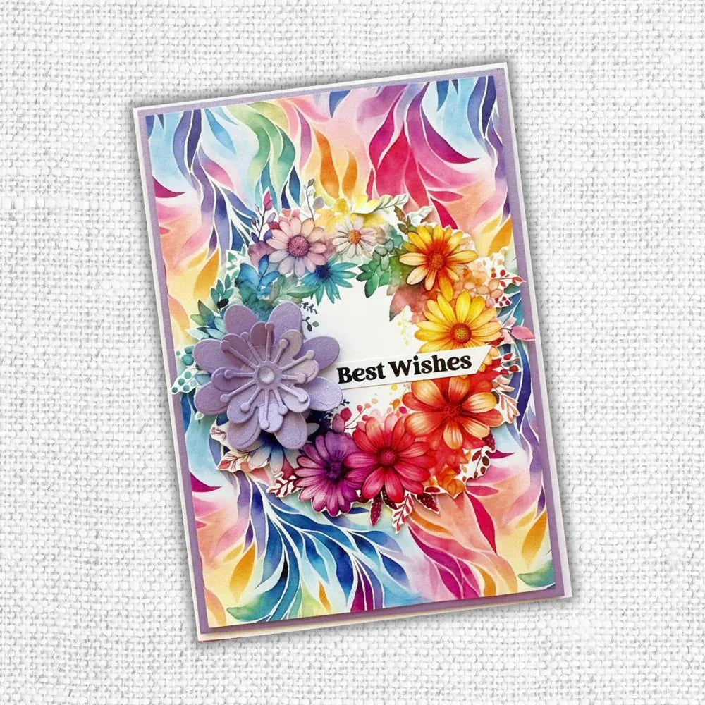 Paper Rose Rainbow Twirl 2.0 6x6 Paper 31067 best wishes floral