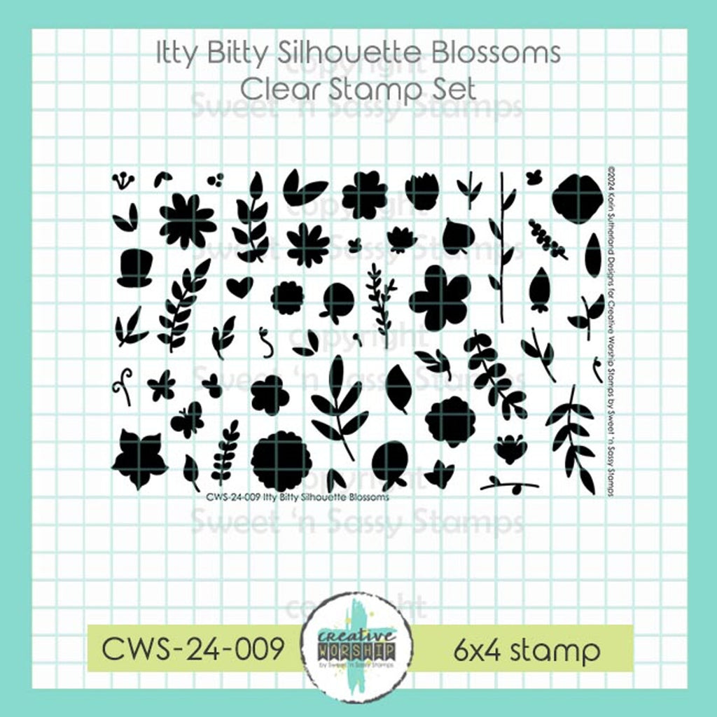 Sweet 'N Sassy Itty Bitty Silhouette Blossoms Clear Stamps cws-24-009