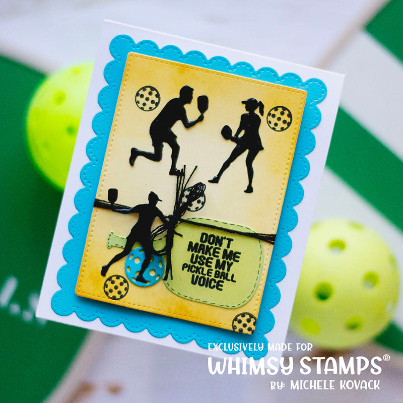 Whimsy Stamps Pickleball Clear Stamps cwsd235a voice