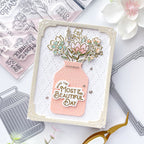 Pinkfresh Studio Ornate Rectangle Frame Dies pf120es Farm Fresh Beautiful Day Card