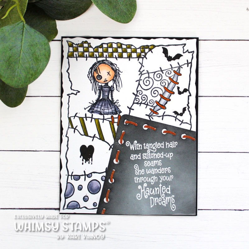 3-Kari-V-Haunted-Whimsy Stamps Haunted Dreams Clear Stamps cwsd172c spooky doll card