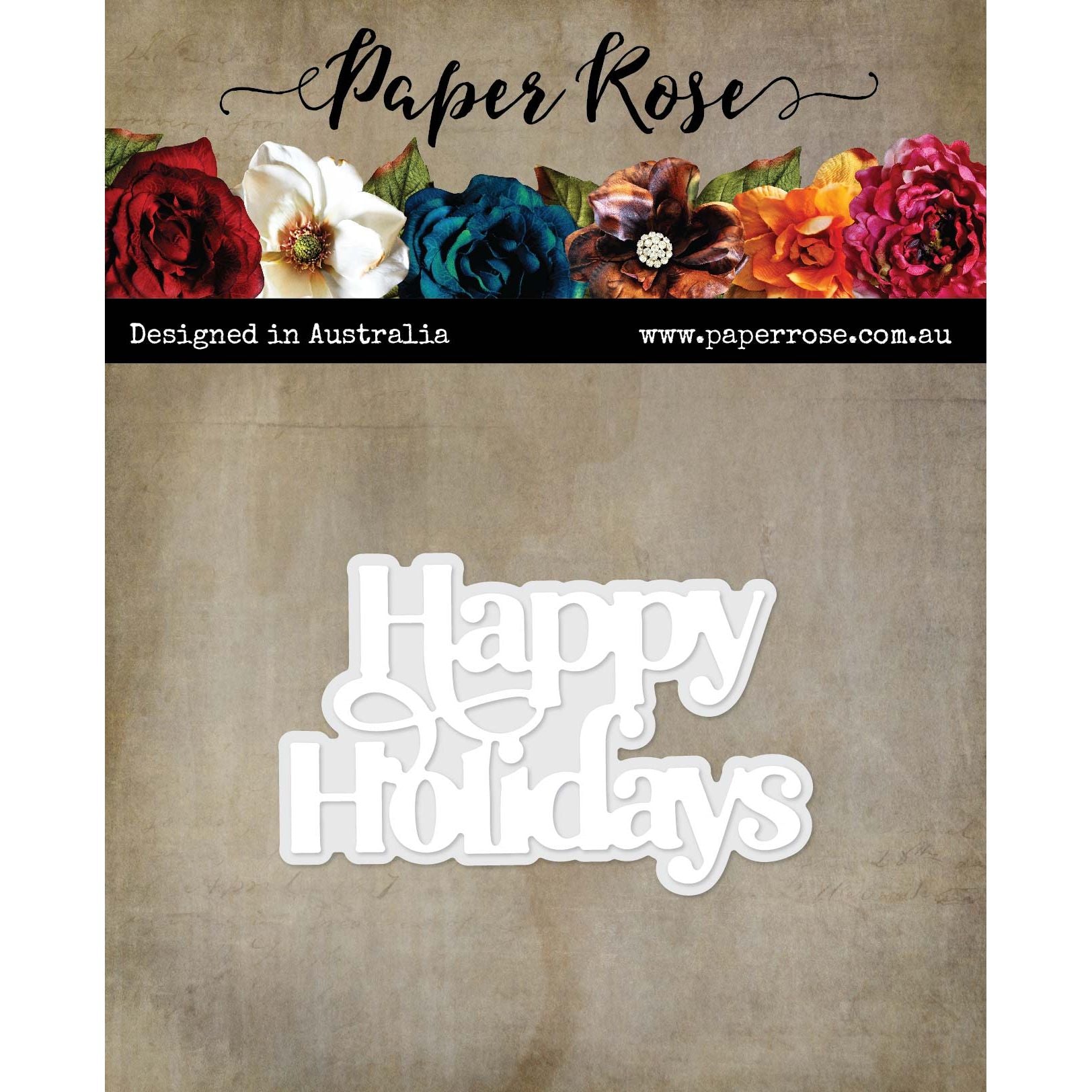 Paper Rose Happy Holidays Dies 30198