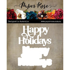 Paper Rose Happy Holidays Dies 30198 detail