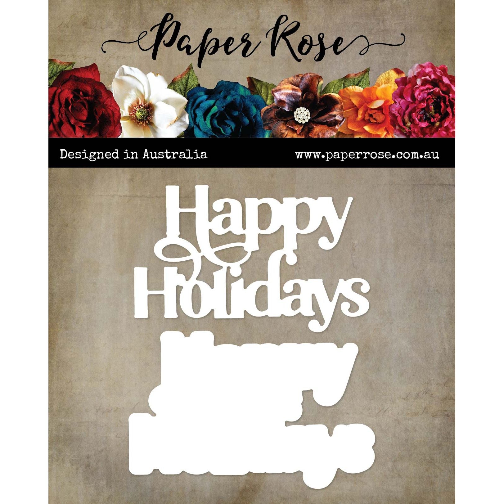 Paper Rose Happy Holidays Dies 30198 detail