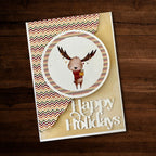 Paper Rose Happy Holidays Dies 30198 deer card