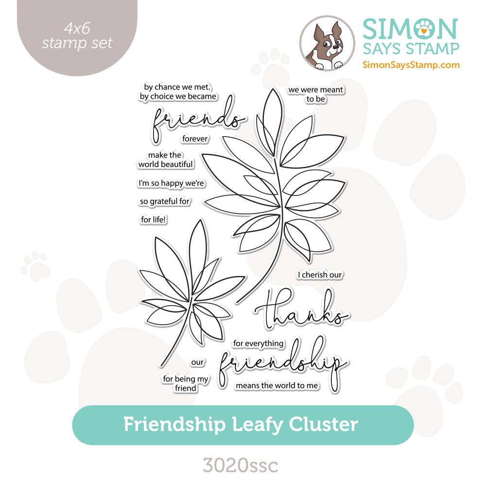 Simon Says Clear Stamps Friendship Leafy Cluster 3020ssc Sweetheart