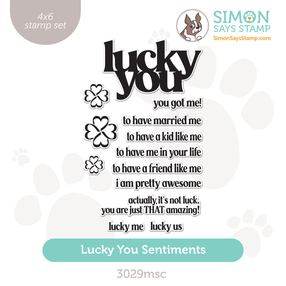 Simon Says Clear Stamps Lucky You Sentiments 3029msc Splendor