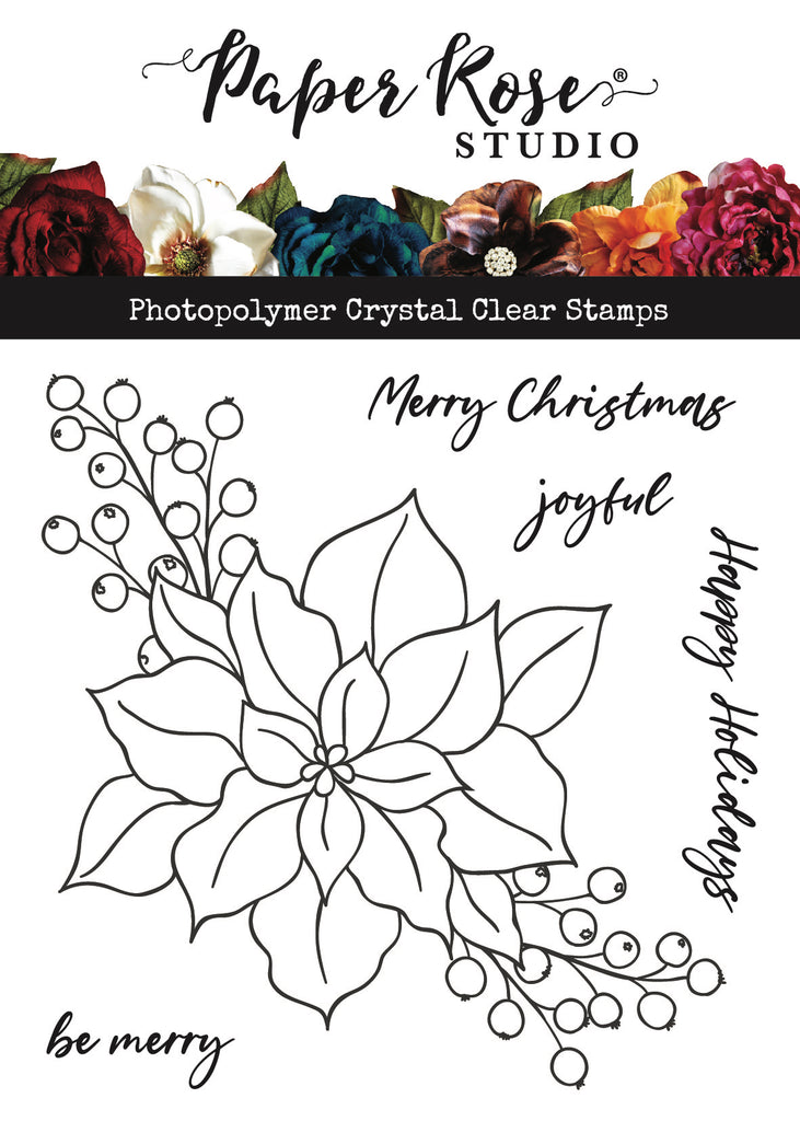 Paper Rose Christmas Poinsettia Clear Stamps 30303