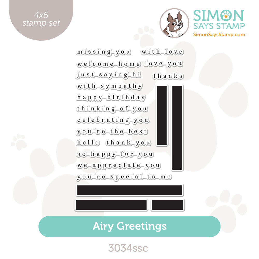 Simon Says Clear Stamps Airy Greetings 3034ssc Be Bold