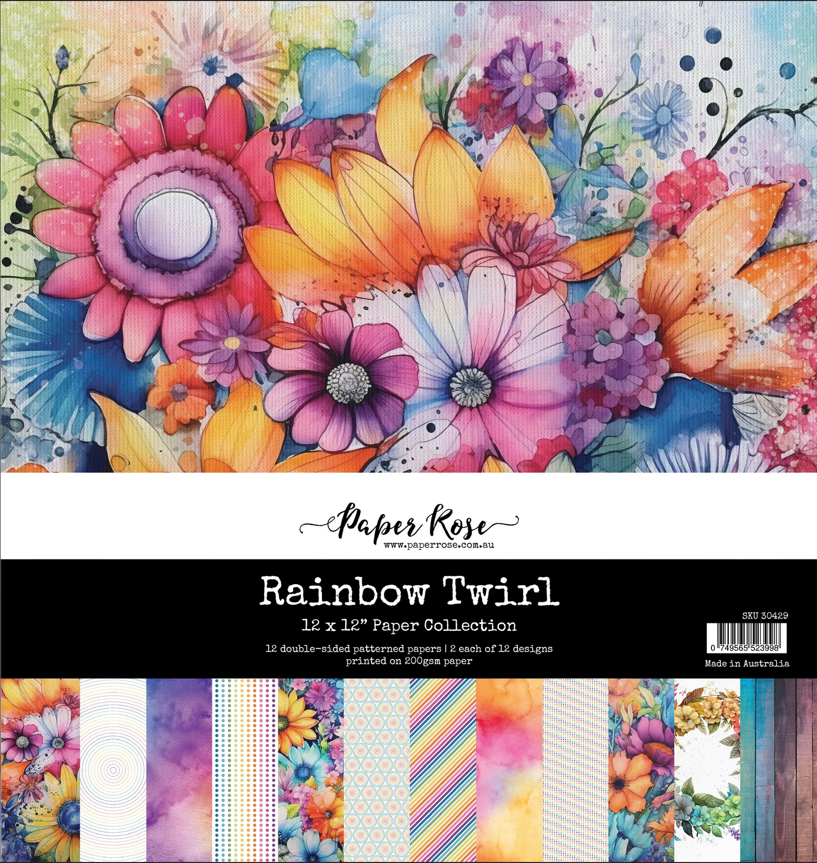 Paper Rose Rainbow Twirl 12x12 Paper 30429 – Simon Says Stamp
